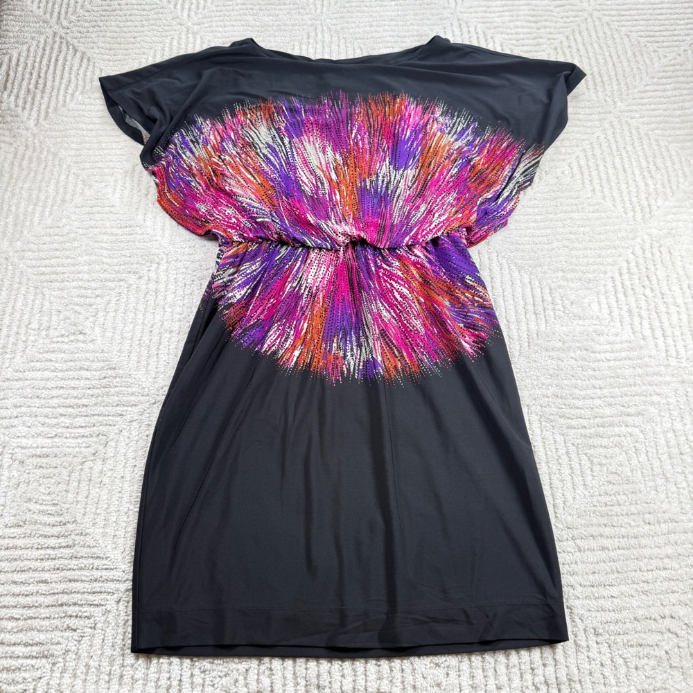 Maggy London Sheath Dress Women 8 Abstract Dolman Contemporary Artistic Party